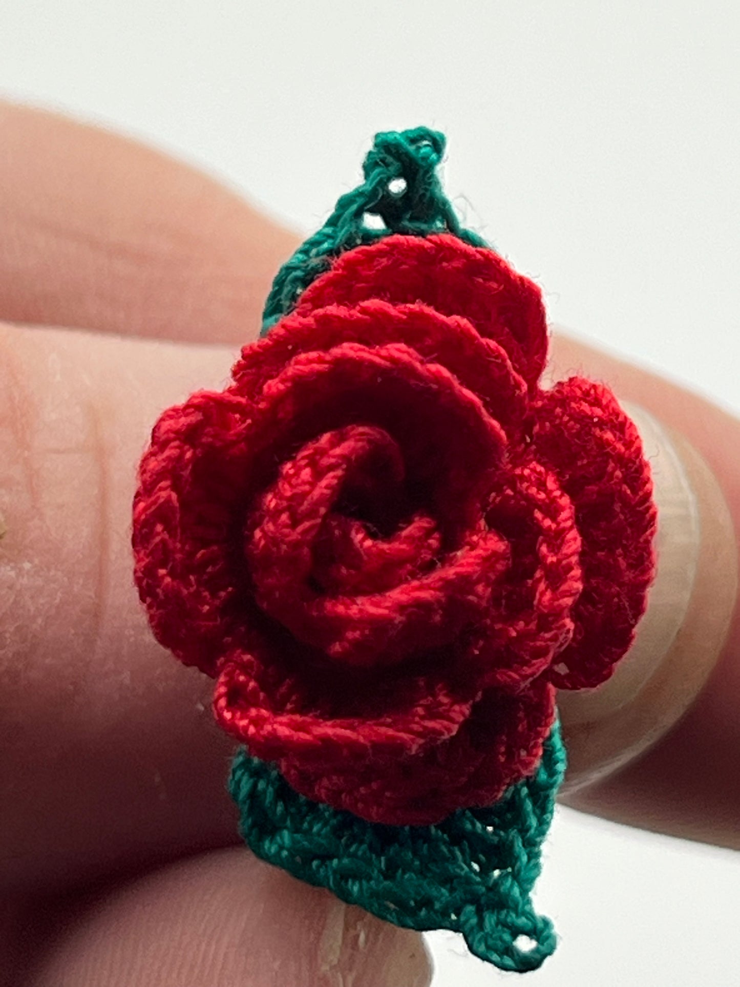 micro crochet rose ring