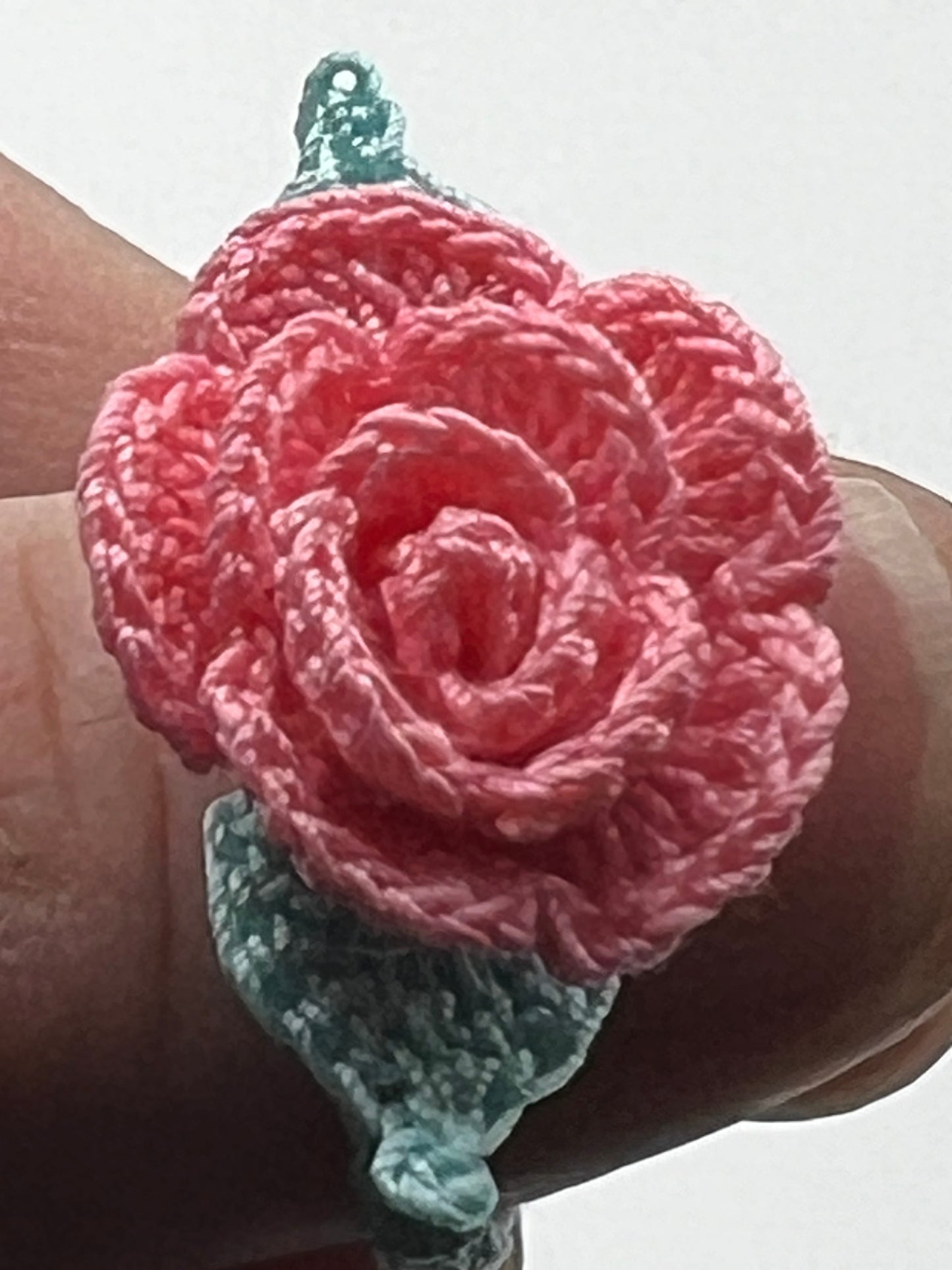 micro crochet rose ring