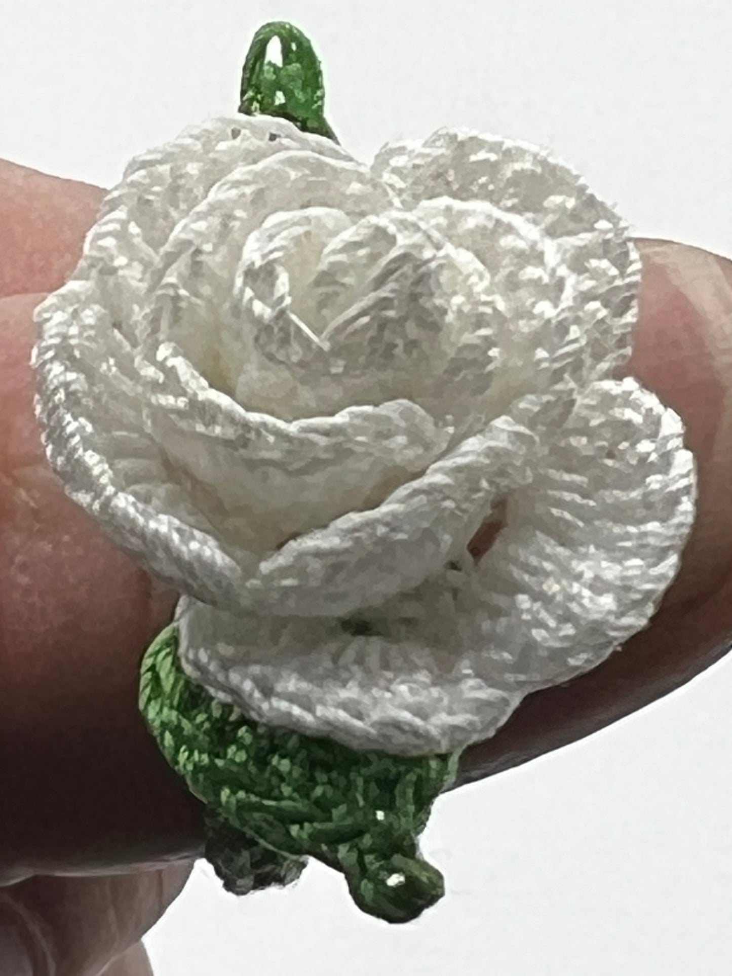 micro crochet rose ring