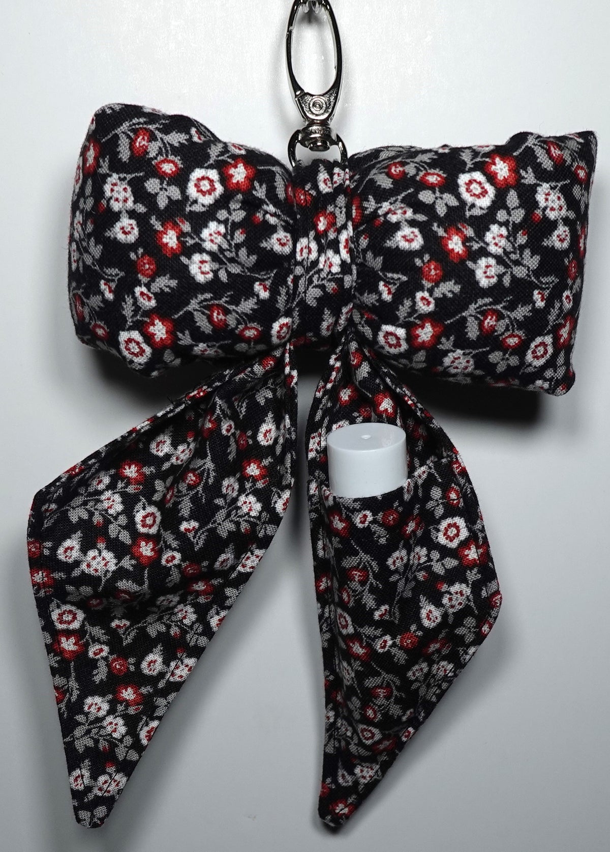 Puffy Bow fabric Bag Charm with Lip Balm Holder