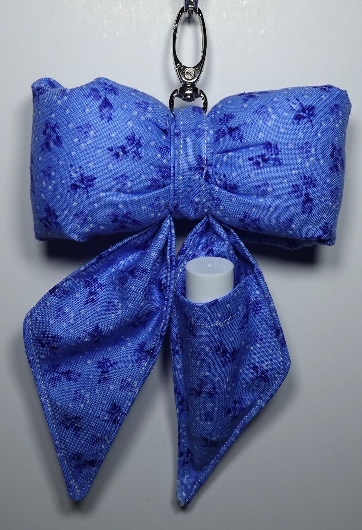Puffy Bow fabric Bag Charm with Lip Balm Holder