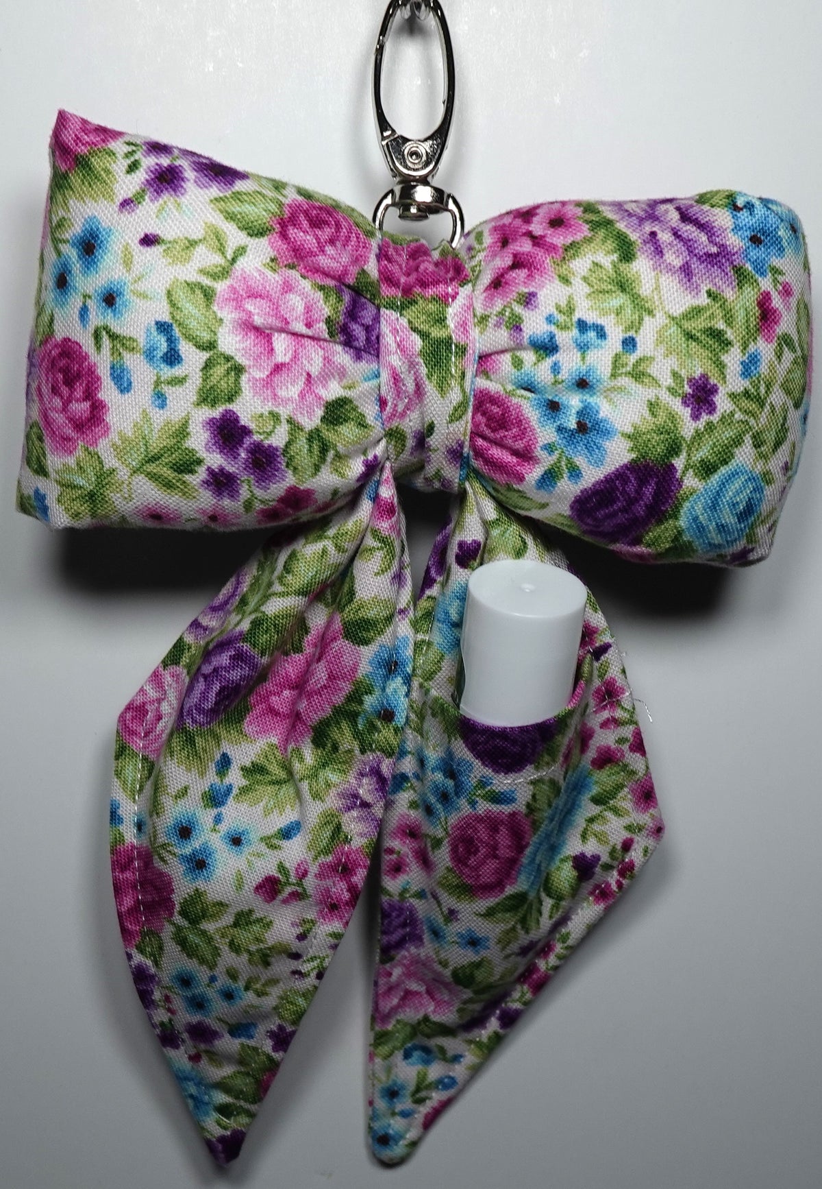 Puffy Bow fabric Bag Charm with Lip Balm Holder