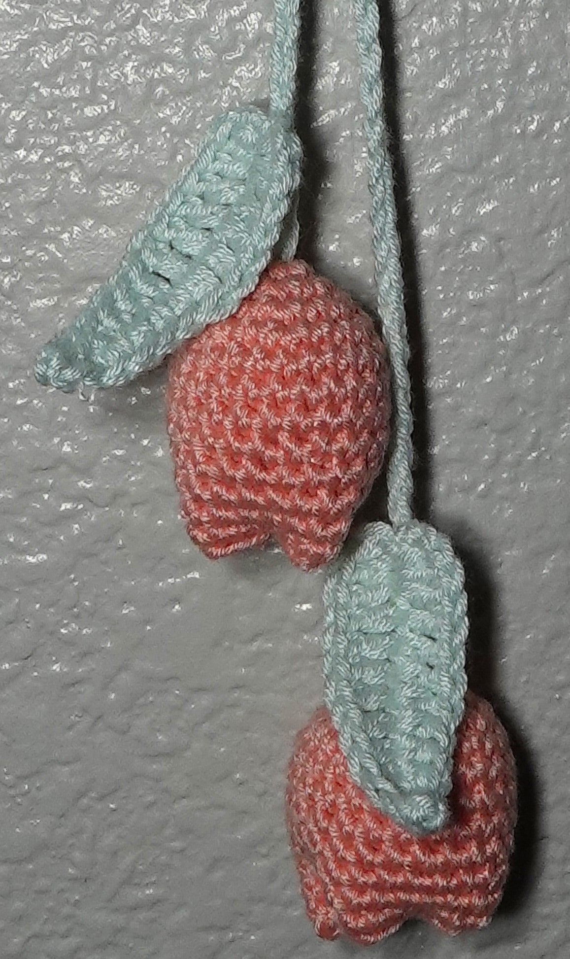 Handmade double crochet tulip bag charm