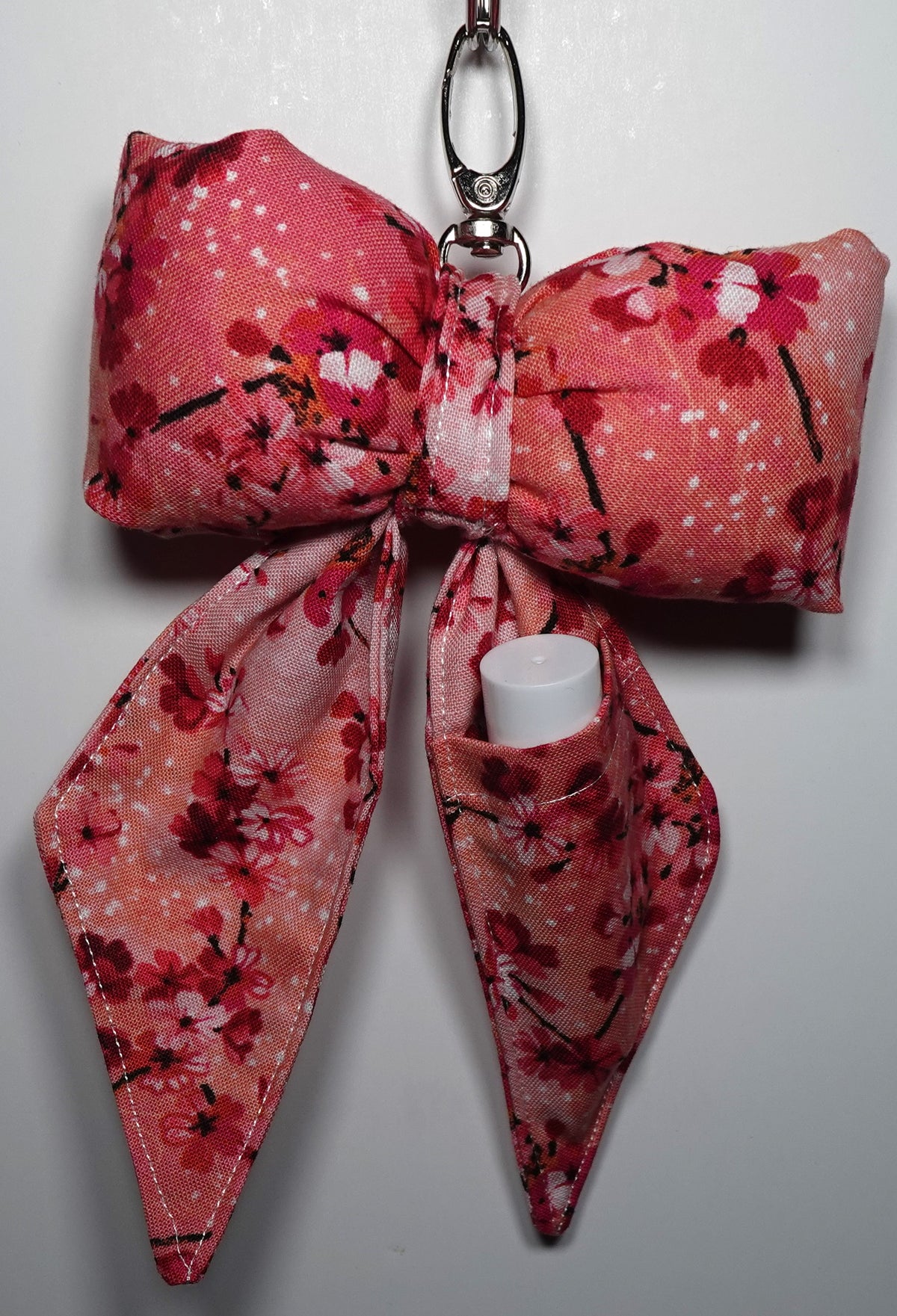 Puffy Bow fabric Bag Charm with Lip Balm Holder