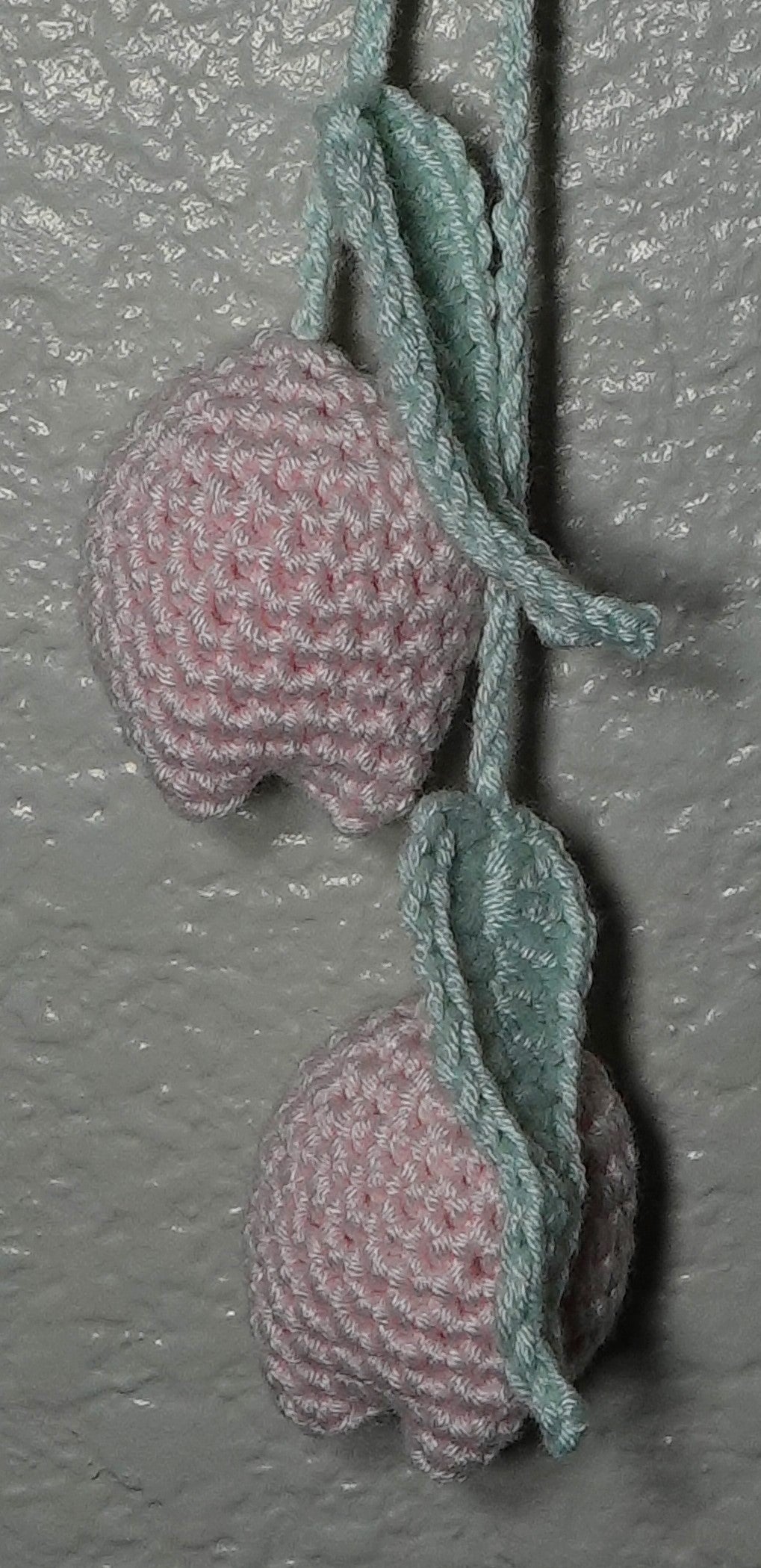 Handmade double crochet tulip bag charm