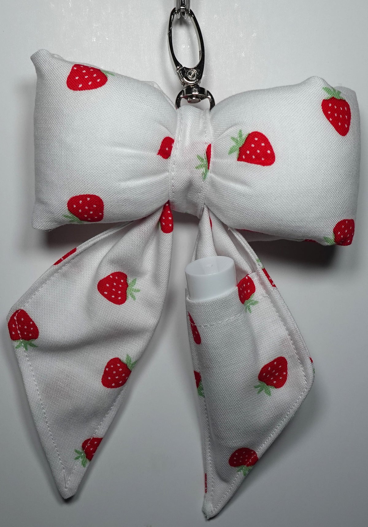 Puffy Bow fabric Bag Charm with Lip Balm Holder