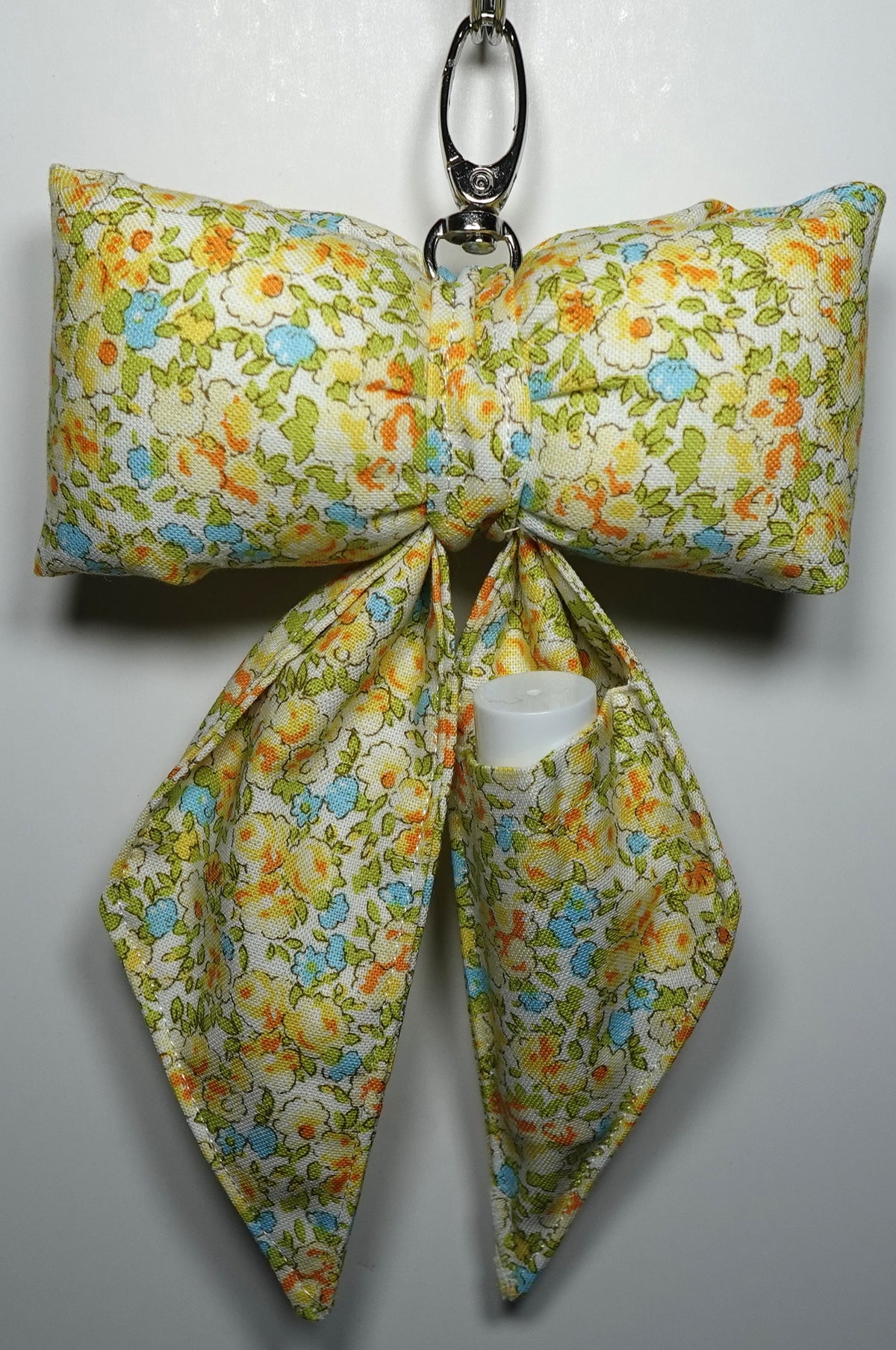 Puffy Bow fabric Bag Charm with Lip Balm Holder