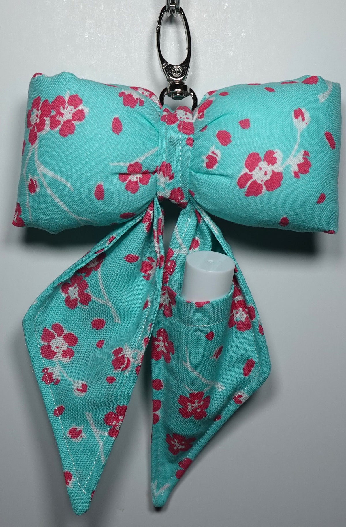 Puffy Bow fabric Bag Charm with Lip Balm Holder