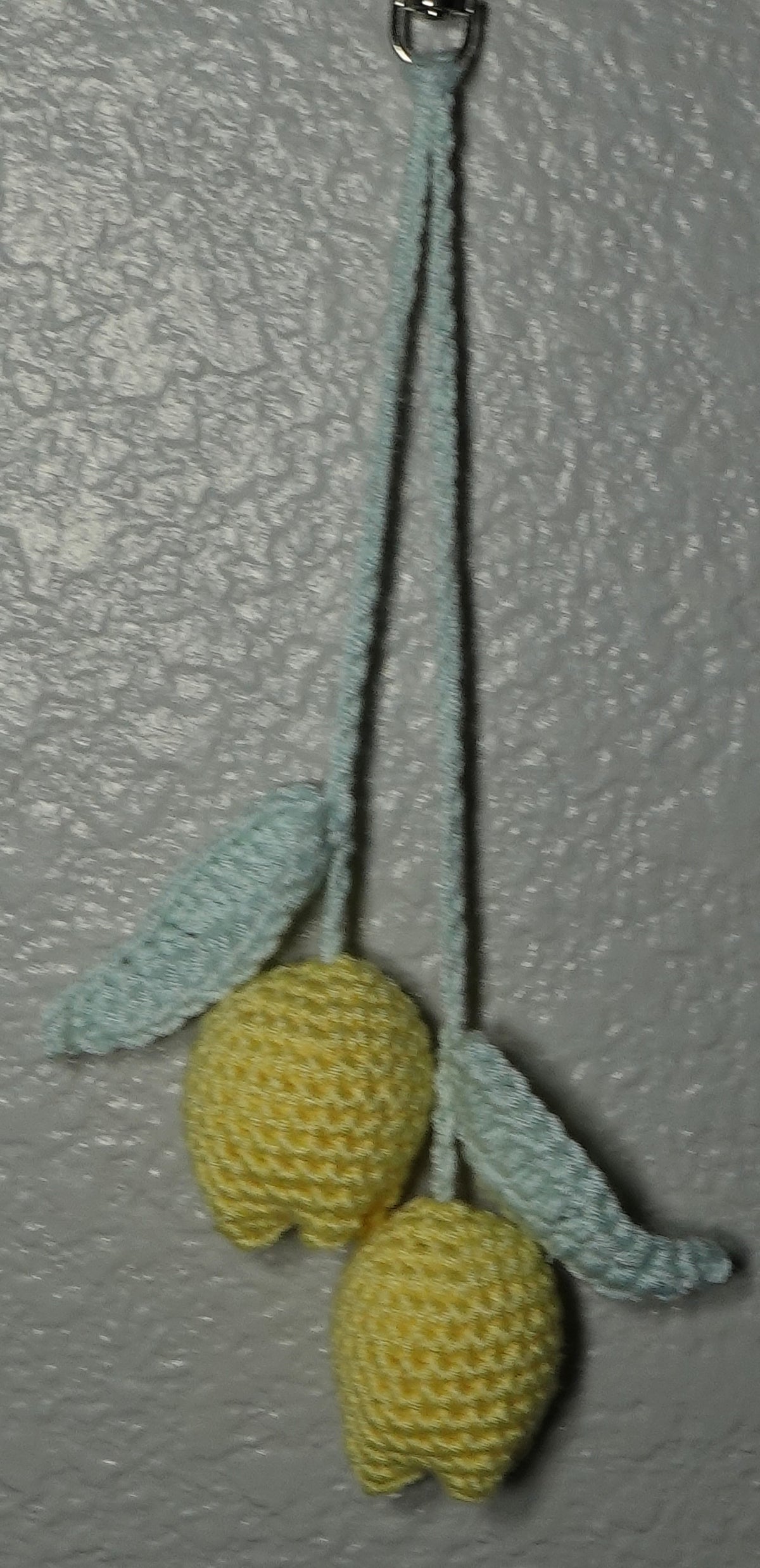 Handmade double crochet tulip bag charm