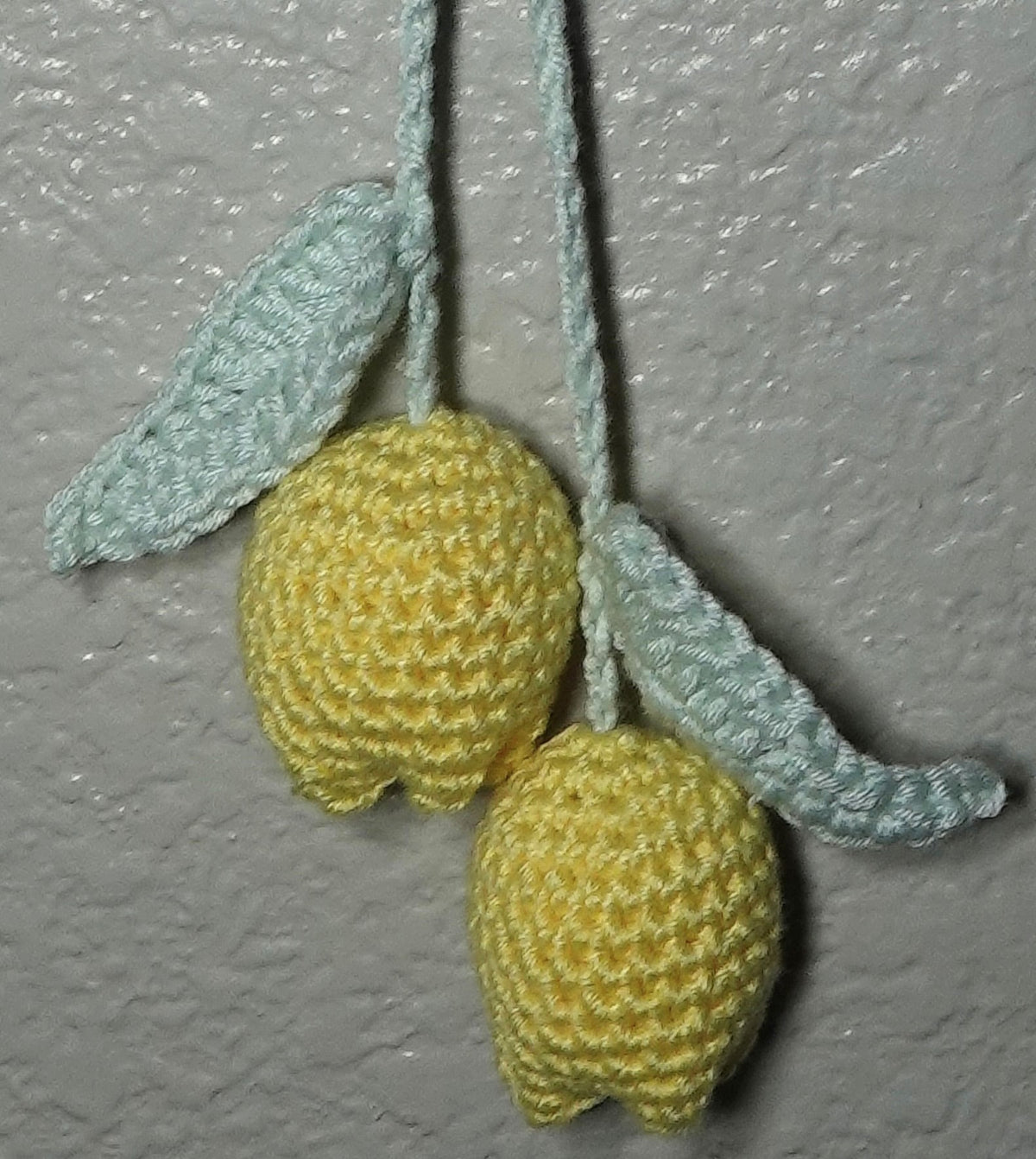 Handmade double crochet tulip bag charm
