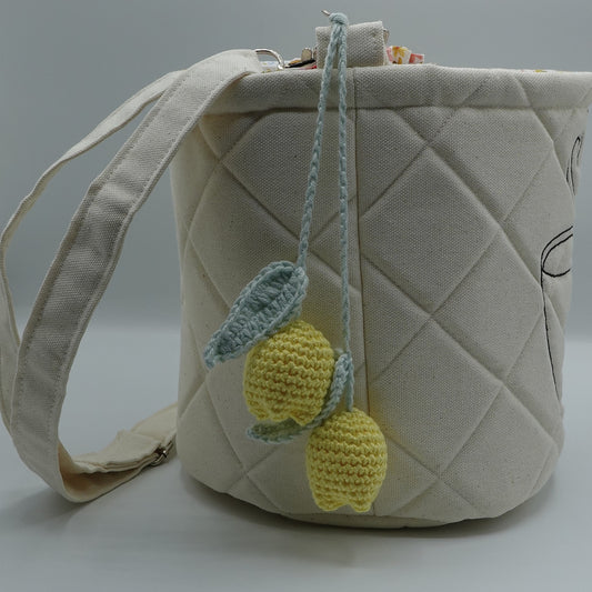Handmade double crochet tulip bag charm